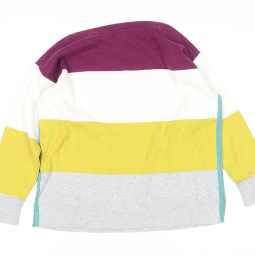 White Stuff Women’s Multicoloured Striped Jumper UK 12 Cotton Blend