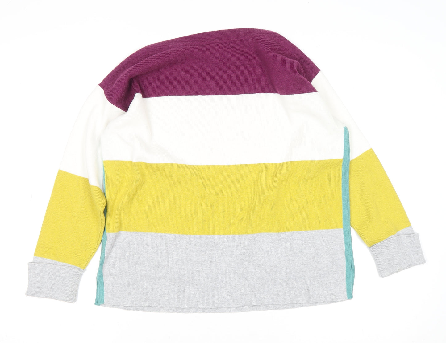 White Stuff Women’s Multicoloured Striped Jumper UK 12 Cotton Blend