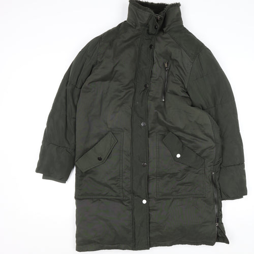 Mint Velvet Women's Green Size 8 Long Puffer Coat