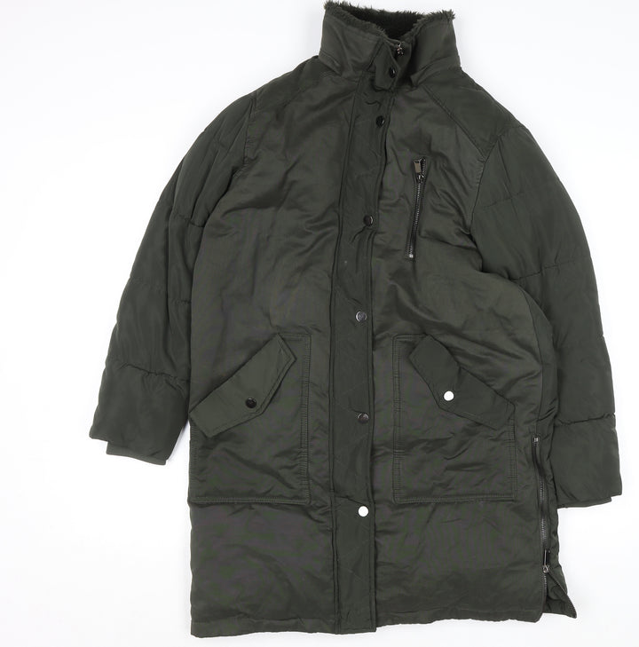 Mint Velvet Women's Green Size 8 Long Puffer Coat