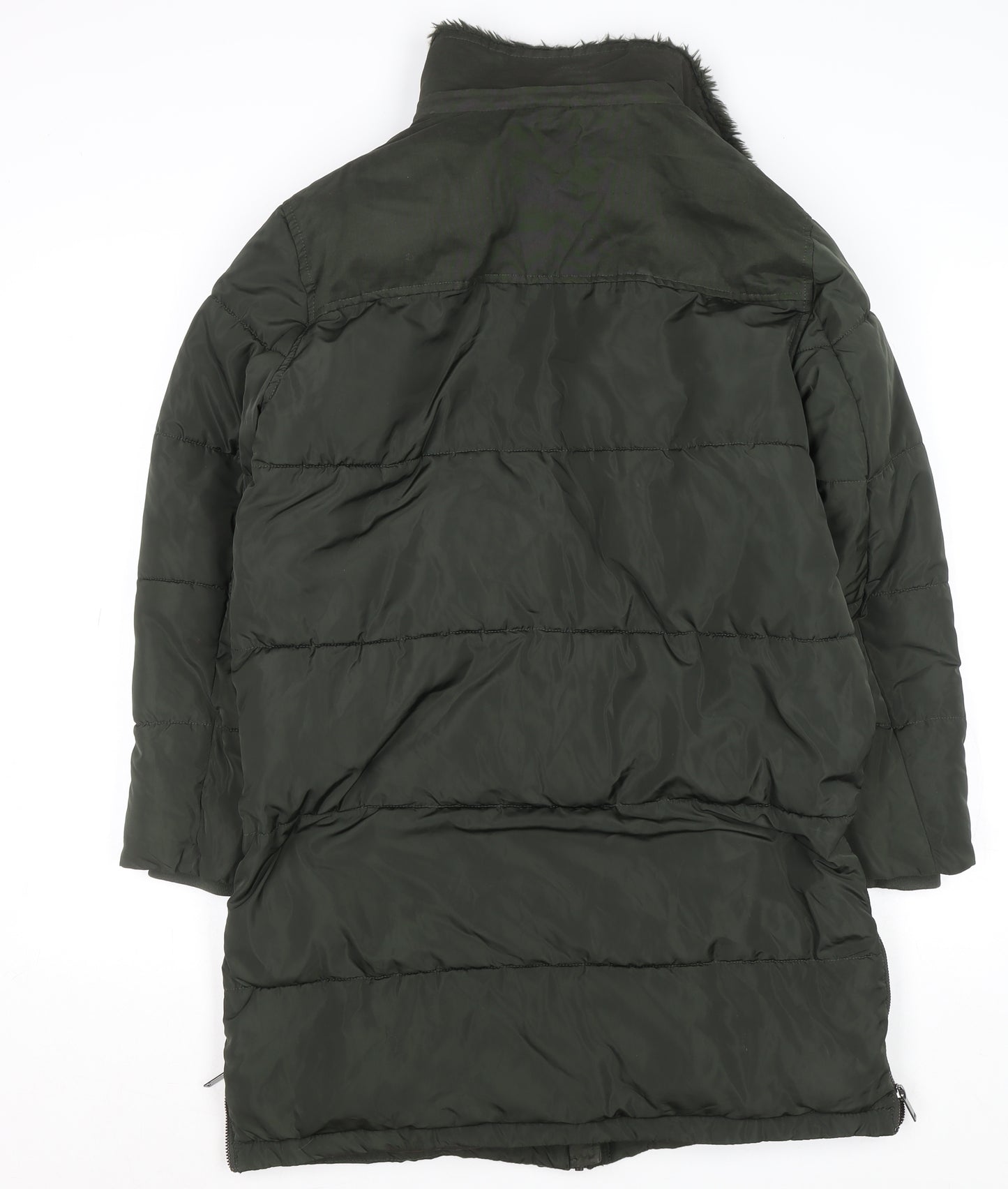 Mint Velvet Women's Green Size 8 Long Puffer Coat
