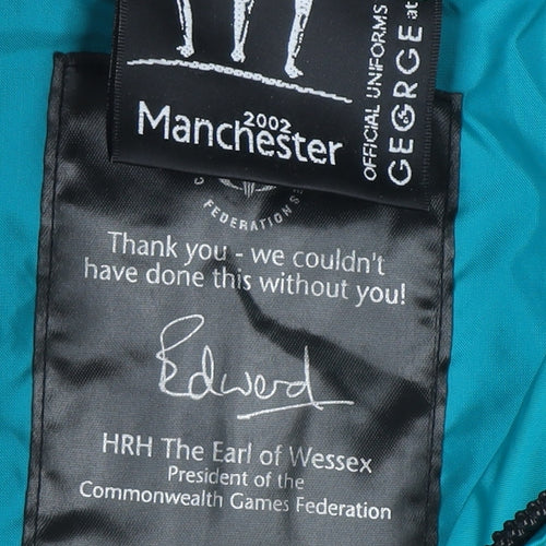 George Men’s Blue Windbreaker Jacket S Manchester 2002 Commonwealth Games
