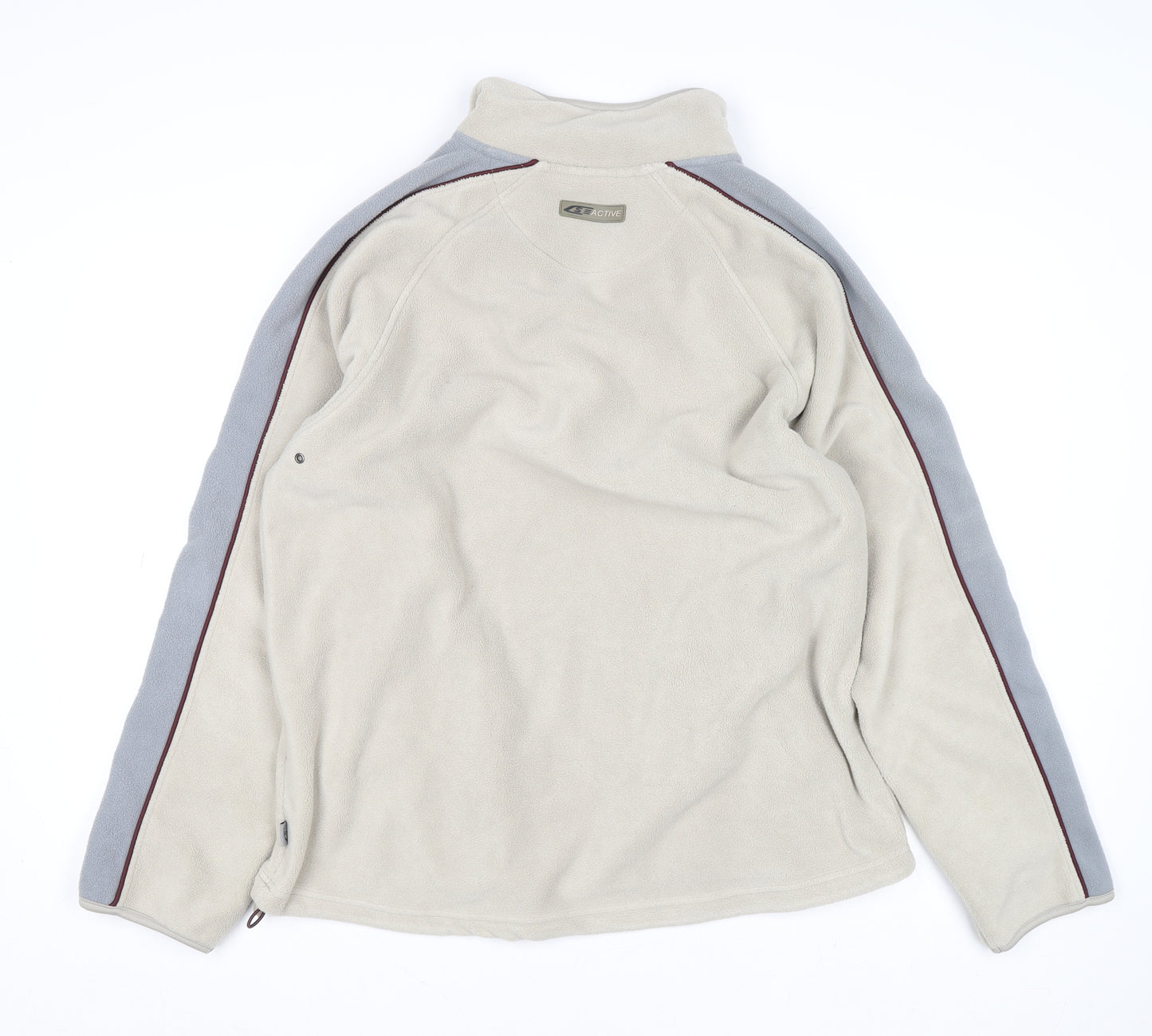 Active Sportswear Men's Beige Fleece 1/4 Zip Pullover Sweatshirt M