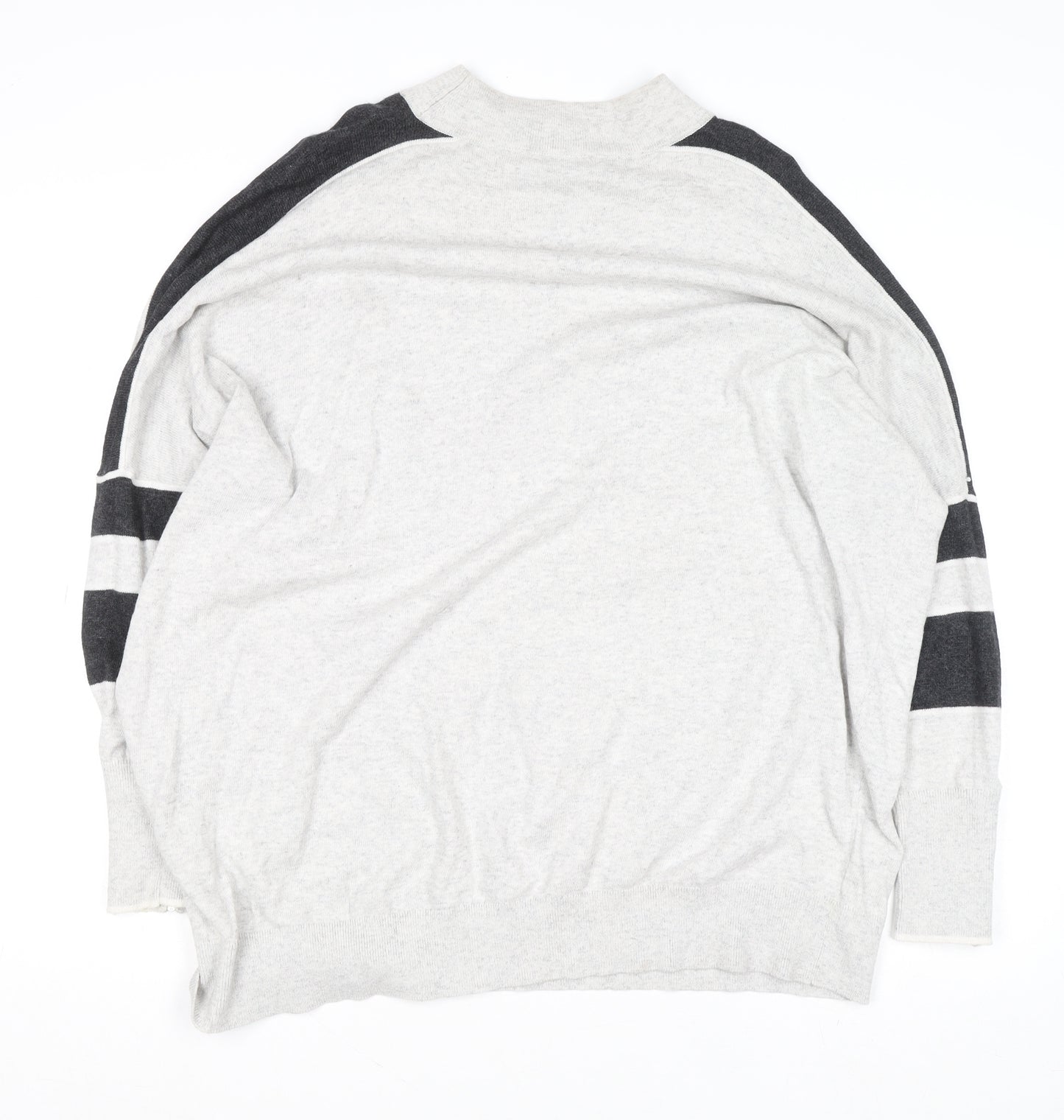 Mint Velvet Unisex Grey L High Neck Zip Detail Knit Jumper