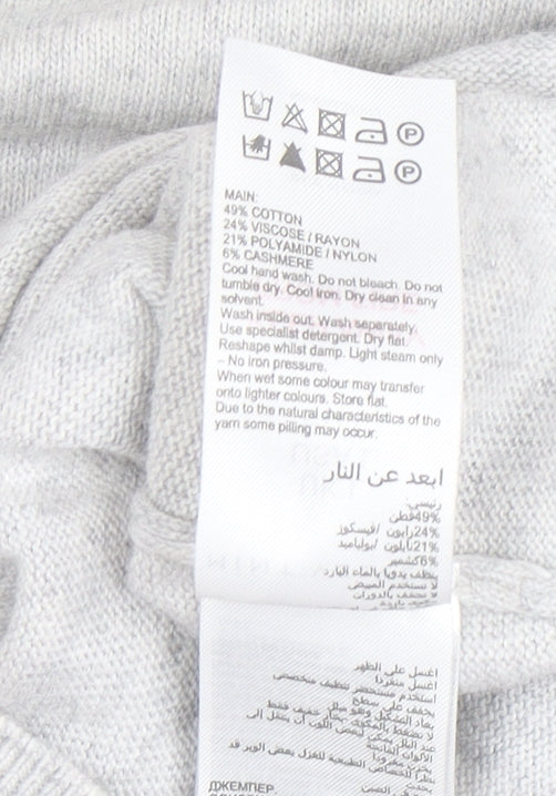 Mint Velvet Unisex Grey L High Neck Zip Detail Knit Jumper