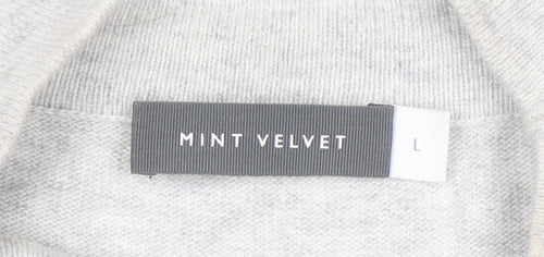 Mint Velvet Unisex Grey L High Neck Zip Detail Knit Jumper