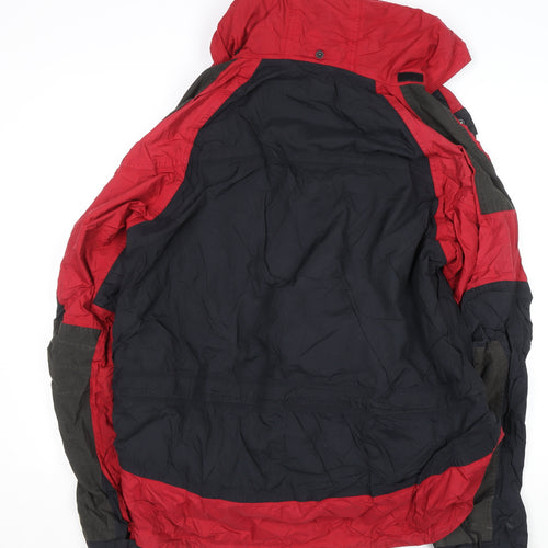 Serac Men's Red Hooded Parka Jacket L Regular Fit Outdoor Coat
