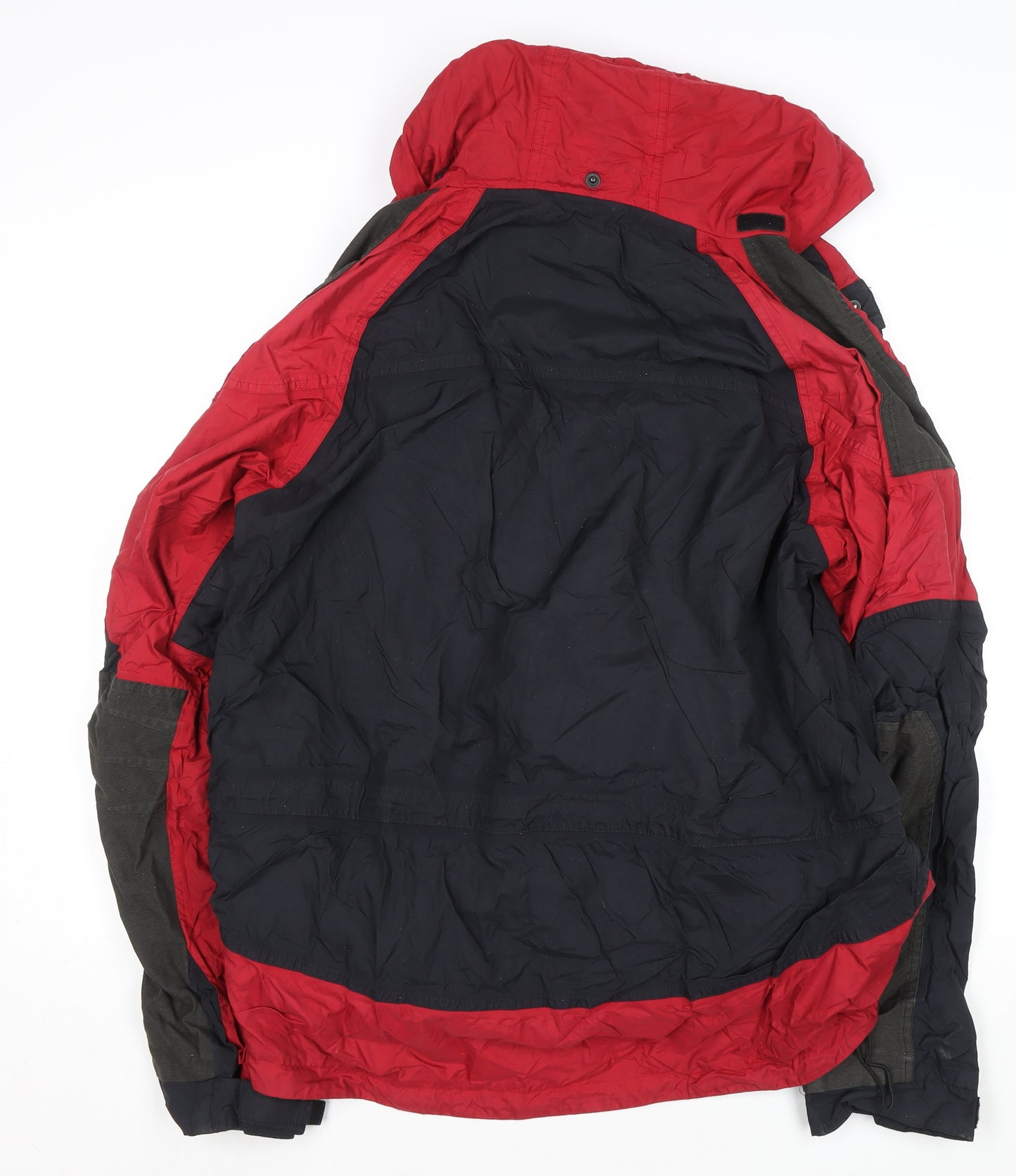 Serac Men's Red Hooded Parka Jacket L Regular Fit Outdoor Coat