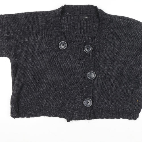 Next Women’s Grey Wool Blend Chunky Knit Short Sleeve Cardigan XL