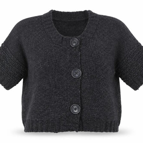 Next Women’s Grey Wool Blend Chunky Knit Short Sleeve Cardigan XL