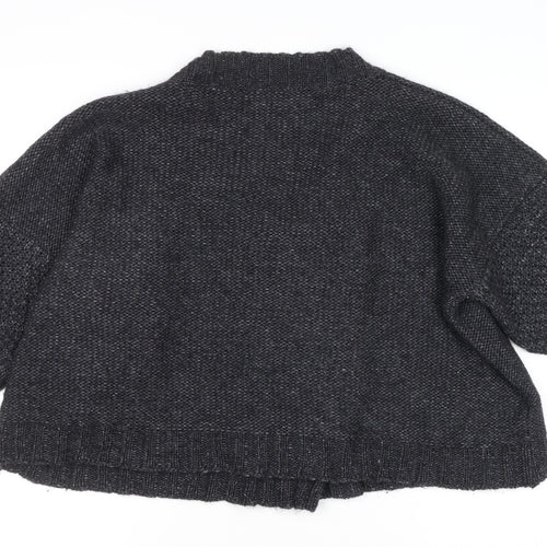 Next Women’s Grey Wool Blend Chunky Knit Short Sleeve Cardigan XL