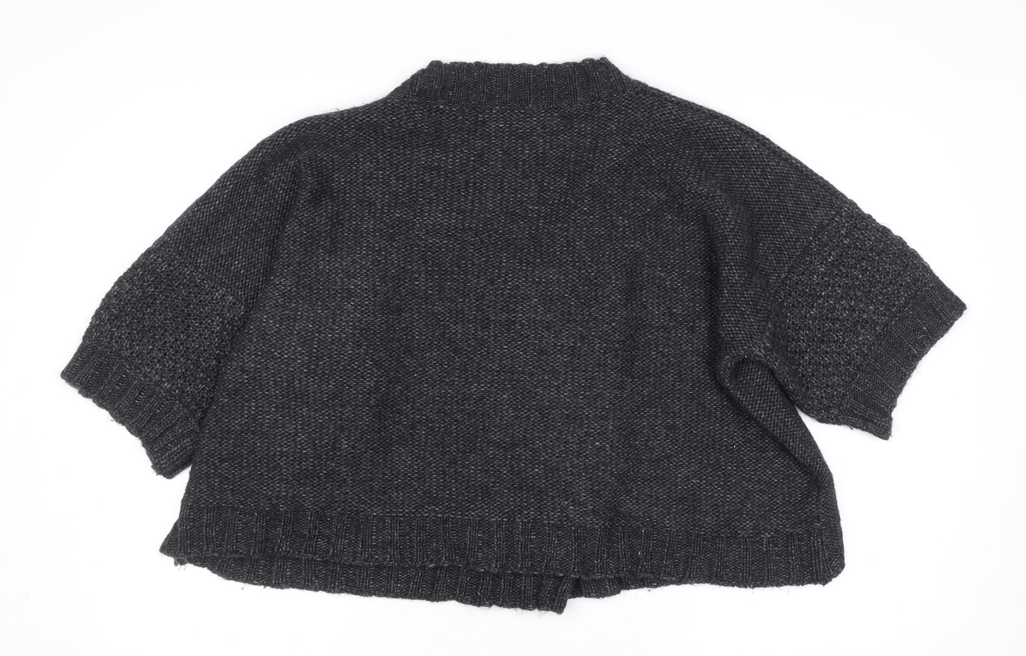 Next Women’s Grey Wool Blend Chunky Knit Short Sleeve Cardigan XL