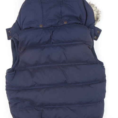 Fat Face Women Blue Size 12 Hooded Puffer Gilet Waistcoat