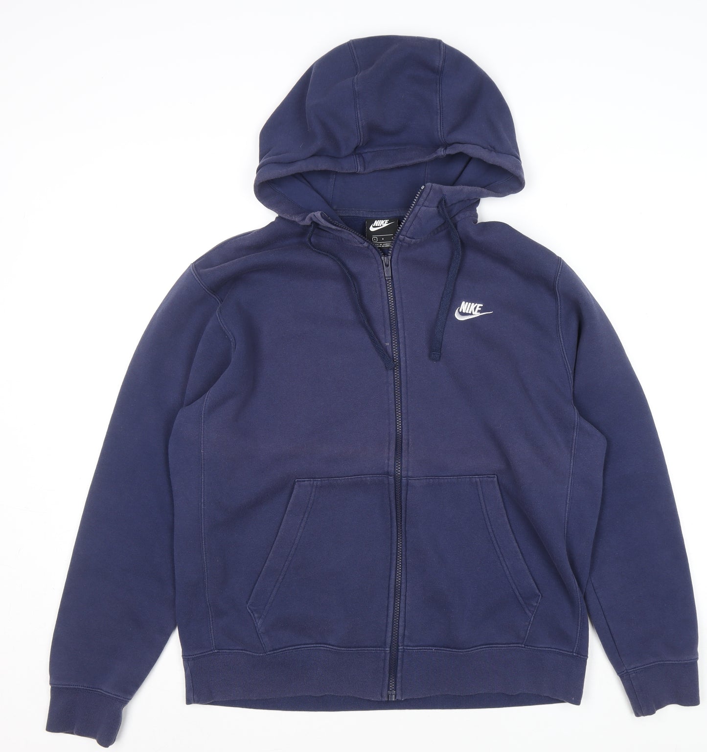 Nike Men's Blue Full Zip Hoodie Size L Sports Fleece Jacket