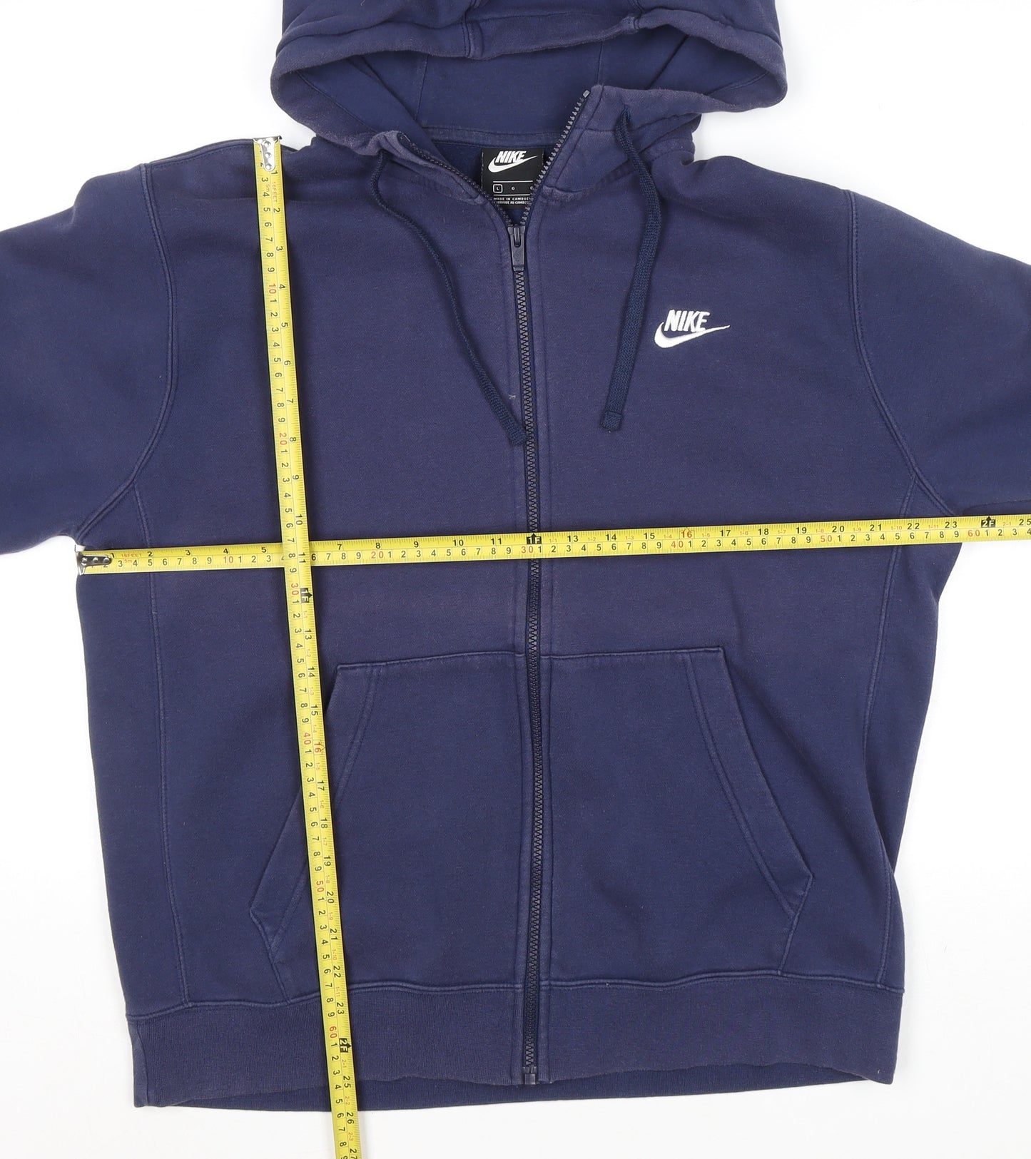 Nike Men's Blue Full Zip Hoodie Size L Sports Fleece Jacket