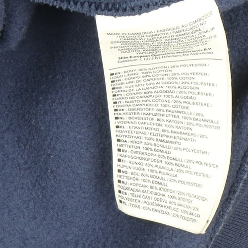 Nike Men's Blue Full Zip Hoodie Size L Sports Fleece Jacket