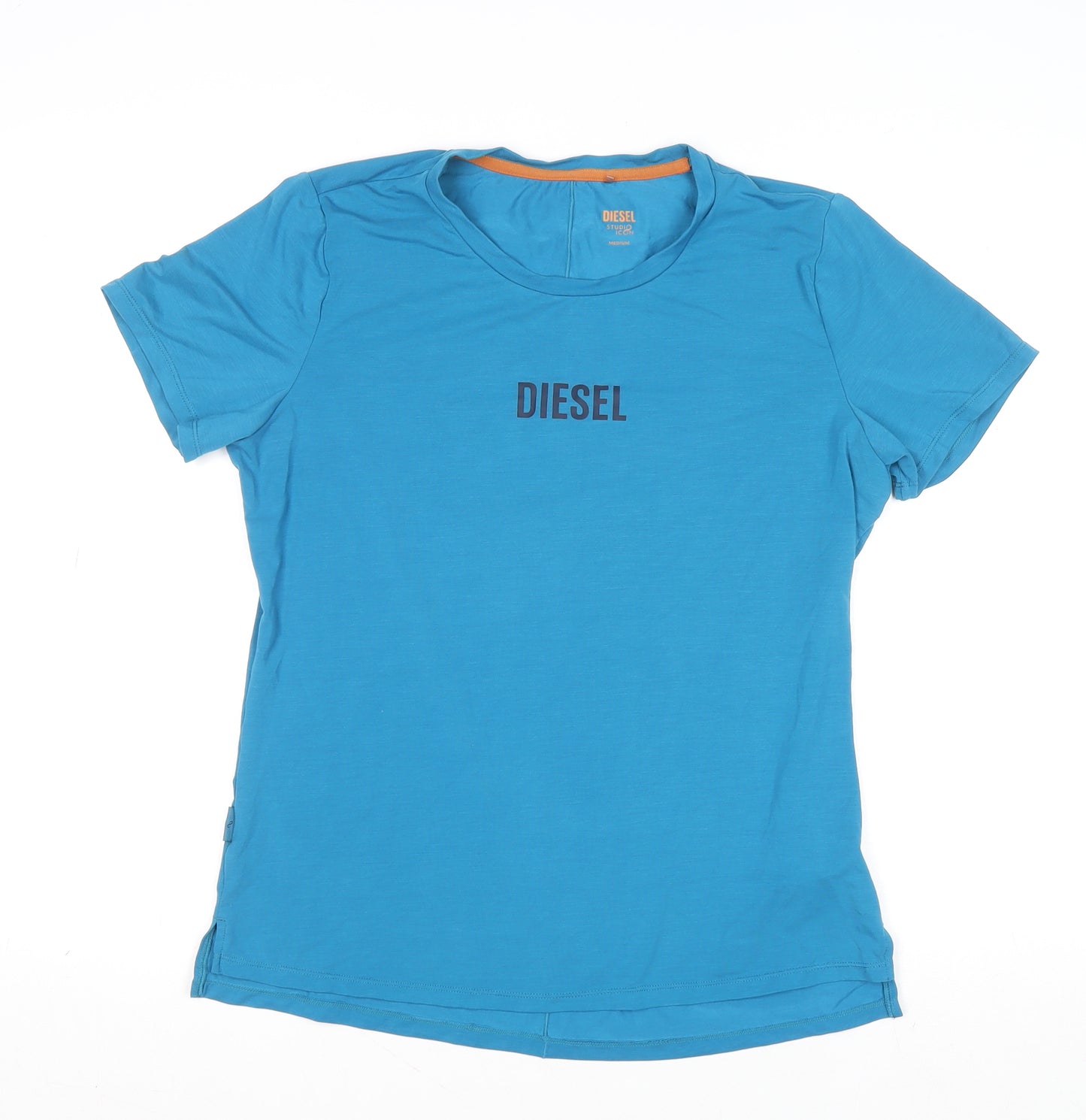 Diesel Men's Blue Studio Icon Slim Fit Logo T-Shirt M