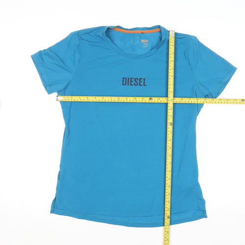 Diesel Men's Blue Studio Icon Slim Fit Logo T-Shirt M