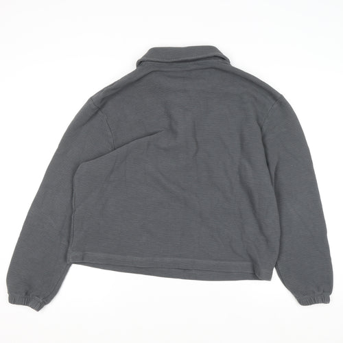 ASOS DESIGN Women’s Grey Collared 1/2 Zip Cotton Jumper Size M