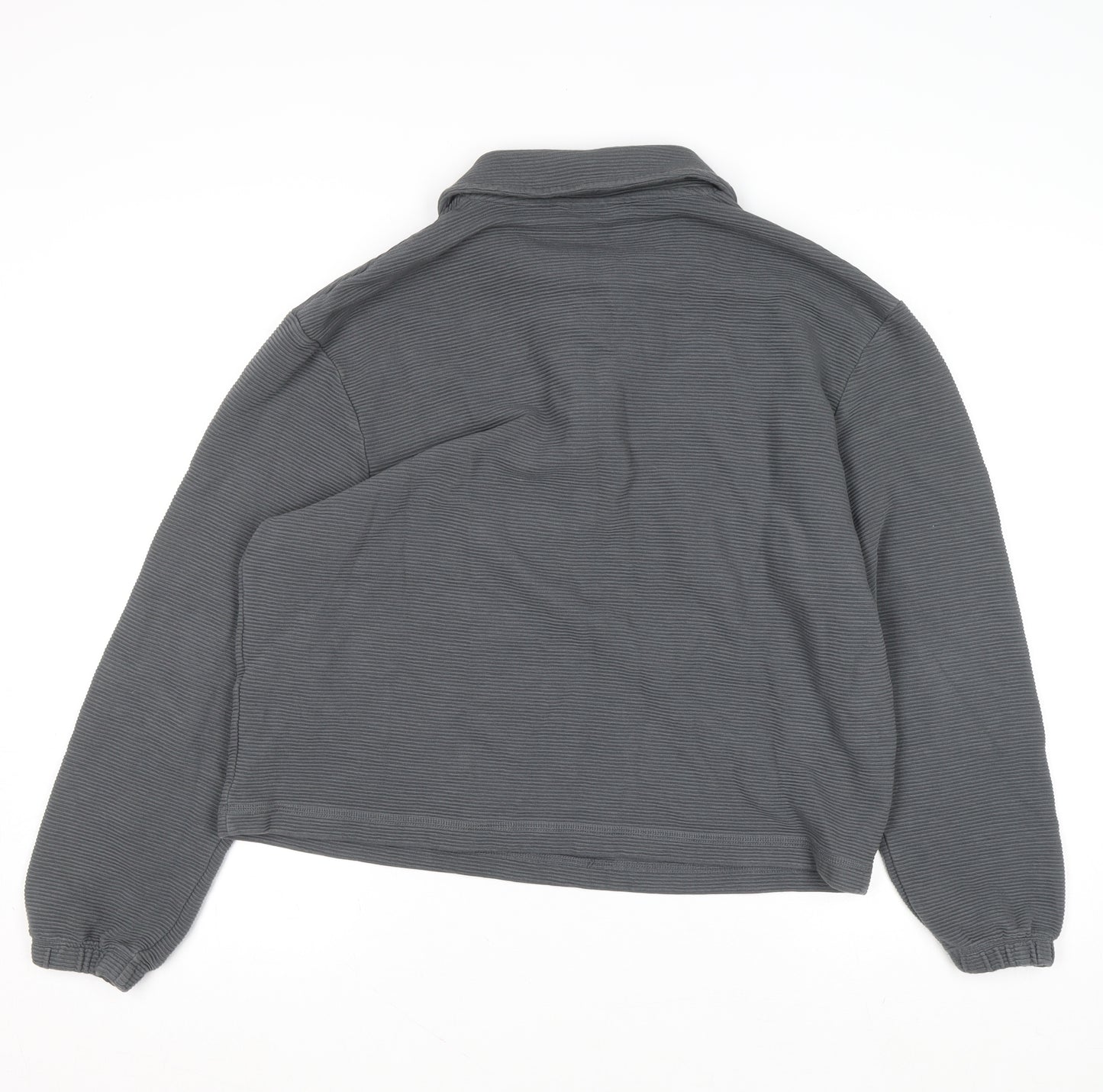 ASOS DESIGN Women’s Grey Collared 1/2 Zip Cotton Jumper Size M