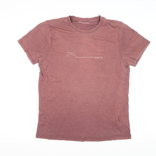 Mountain Warehouse Men Brown Graphic Outdoor Crew Neck T-Shirt M