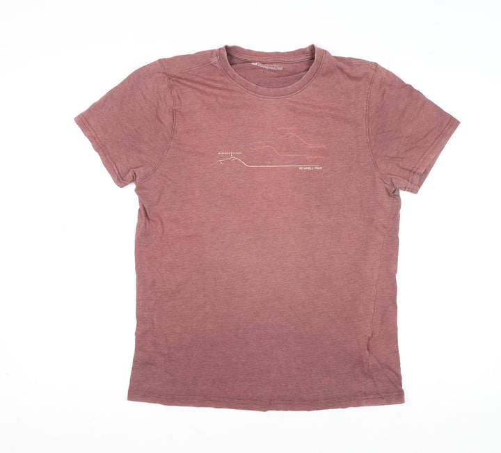 Mountain Warehouse Men Brown Graphic Outdoor Crew Neck T-Shirt M
