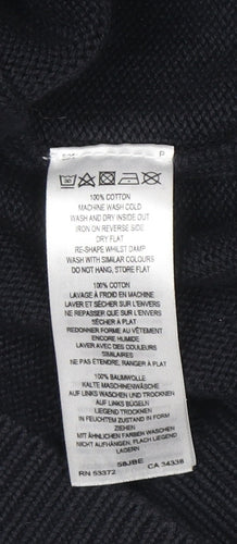 French Connection Men's Black Cotton Crew Neck Jumper Small
