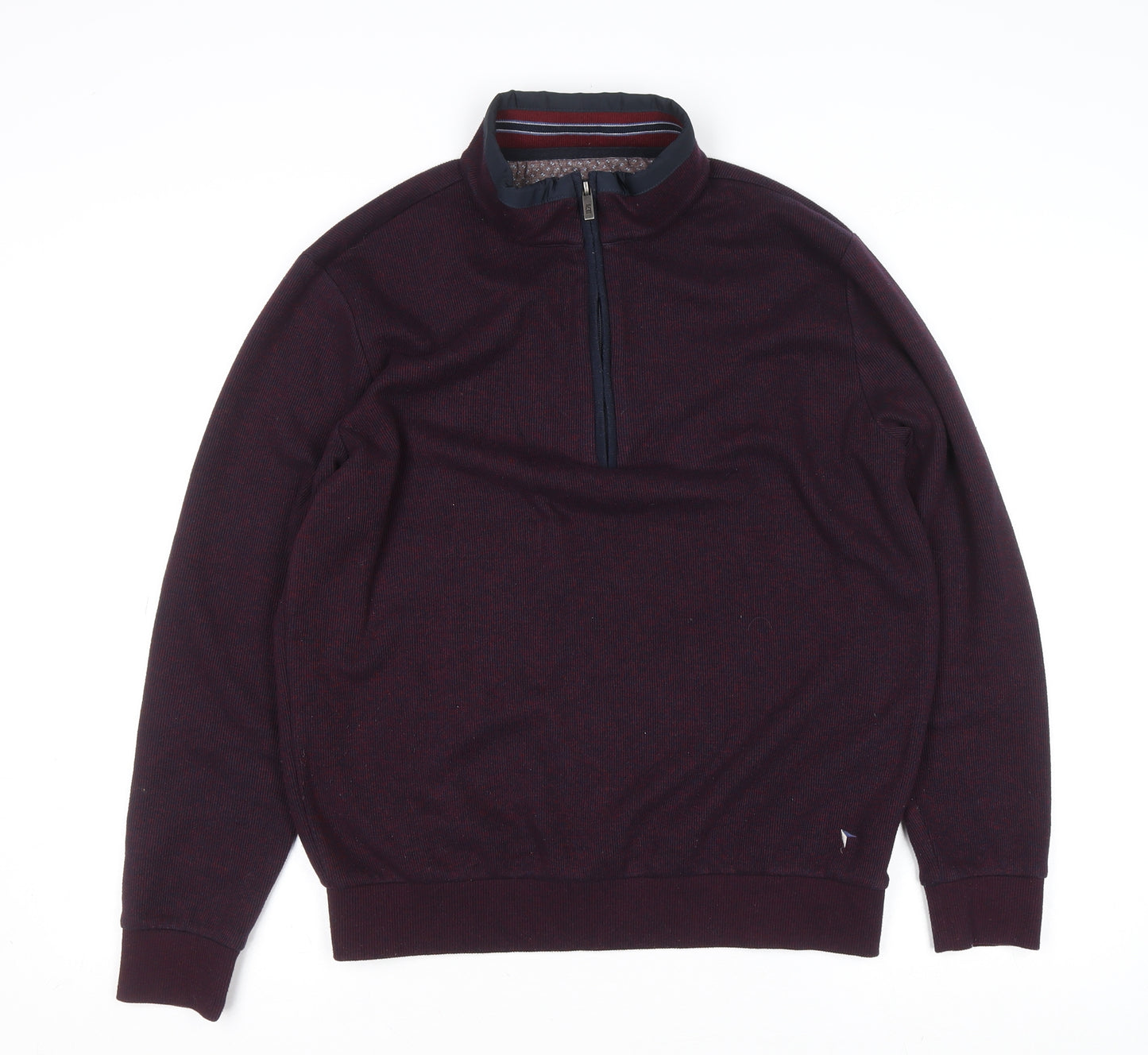 DG’s Drifter Men Burgundy 1/2 Zip High Neck Knit Jumper M Regular Fit