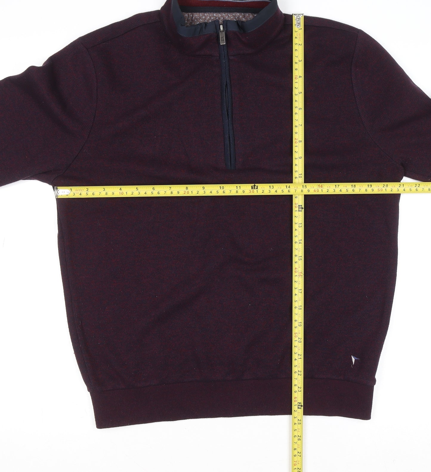 DG’s Drifter Men Burgundy 1/2 Zip High Neck Knit Jumper M Regular Fit