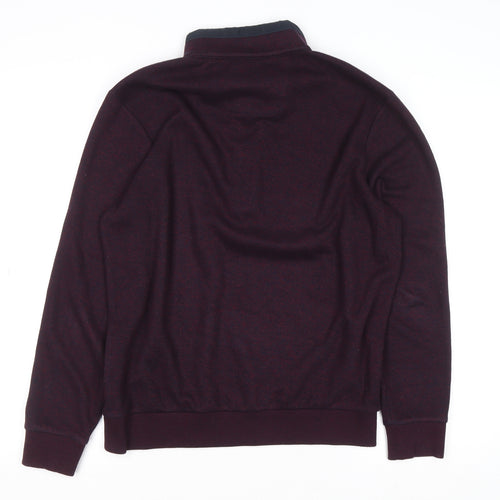 DG’s Drifter Men Burgundy 1/2 Zip High Neck Knit Jumper M Regular Fit