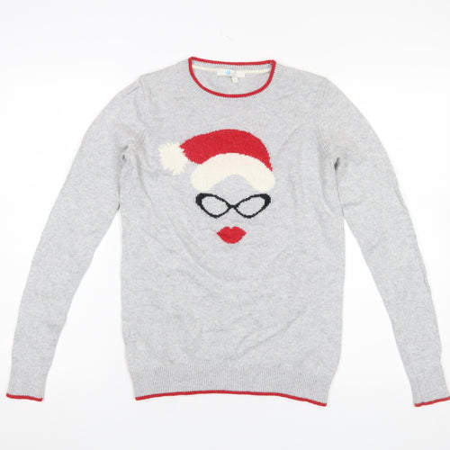 Boden Women’s Grey Christmas Pullover Jumper Size S