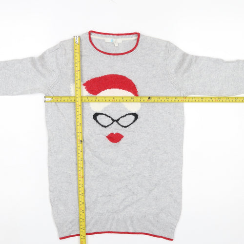 Boden Women’s Grey Christmas Pullover Jumper Size S