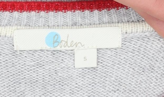 Boden Women’s Grey Christmas Pullover Jumper Size S