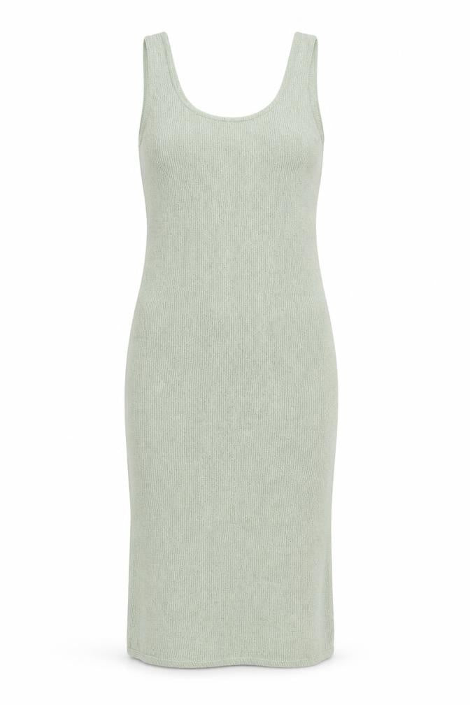 Zara Women Green Knit Tank Dress Size S Sleeveless Scoop Neck