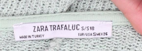 Zara Women Green Knit Tank Dress Size S Sleeveless Scoop Neck