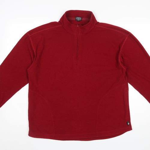 Tiso Women’s Red Fleece Pullover Sweatshirt Size 16 1/2 Zip Warm Winter Top