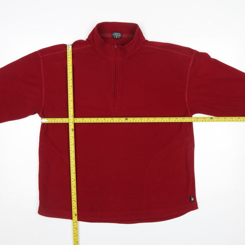 Tiso Women’s Red Fleece Pullover Sweatshirt Size 16 1/2 Zip Warm Winter Top