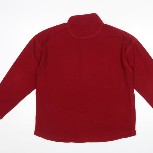 Tiso Women’s Red Fleece Pullover Sweatshirt Size 16 1/2 Zip Warm Winter Top