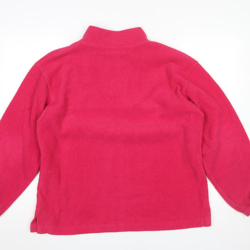 St. Bernard Womens Pink Fleece 1/4 Zip Pullover Sweatshirt Size 14-16