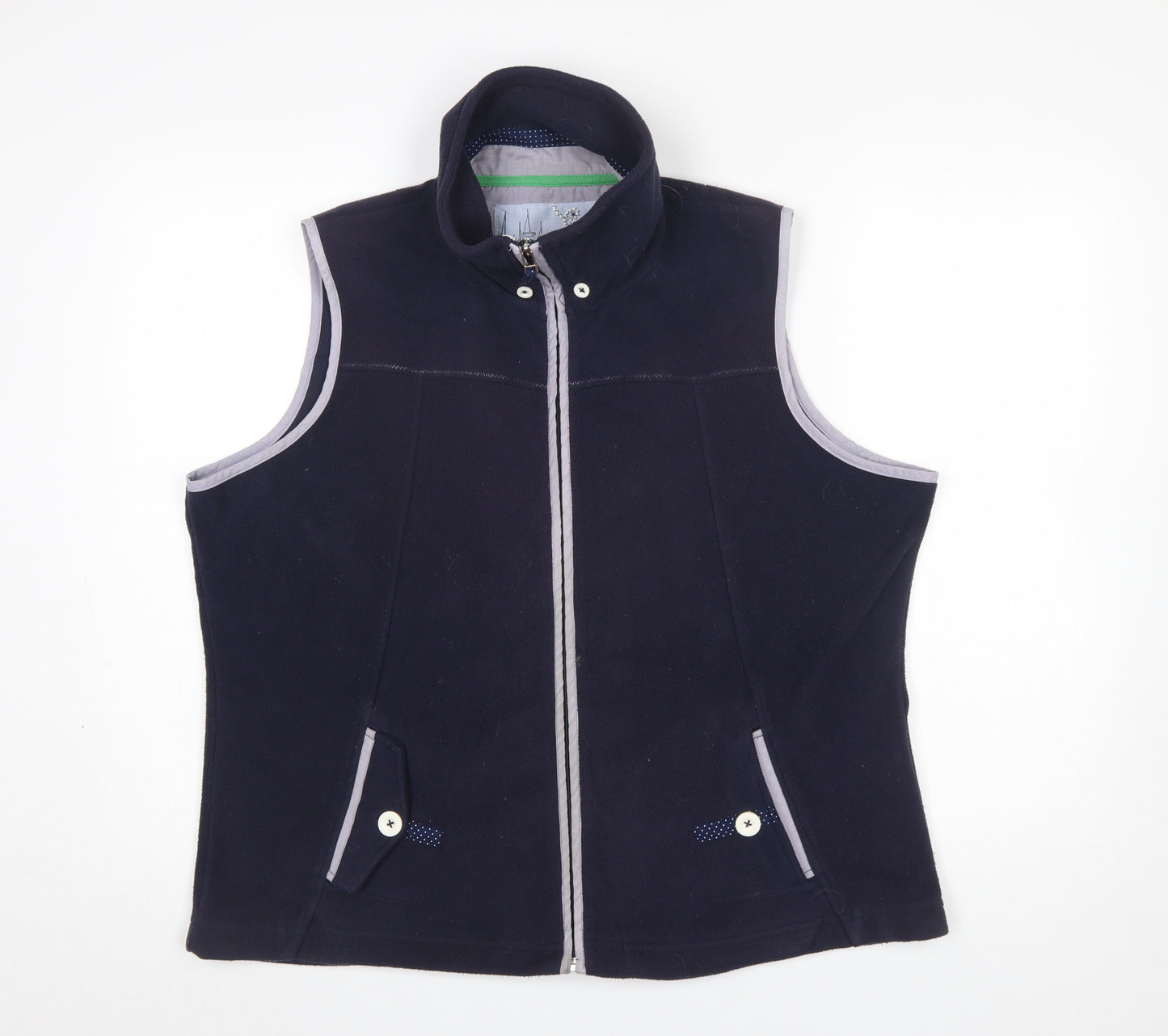 Tands Women's Navy Blue Fleece Bodywarmer Waistcoat Size 14