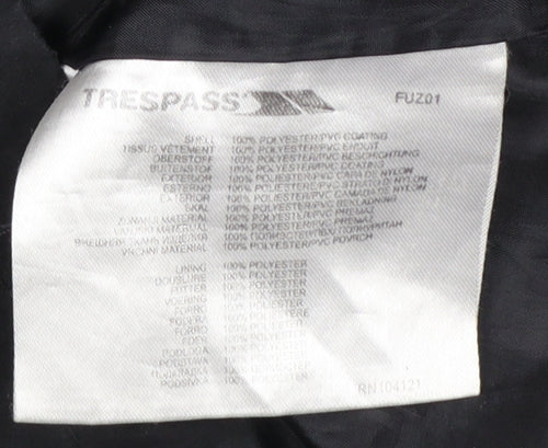 Trespass Boys Black Waterproof Hooded Parka Jacket 11-12 Years