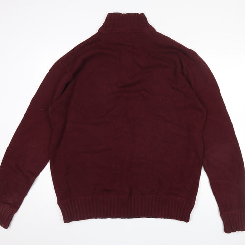 Austin Reed Men’s Red 2XL Cotton Button Henley Jumper