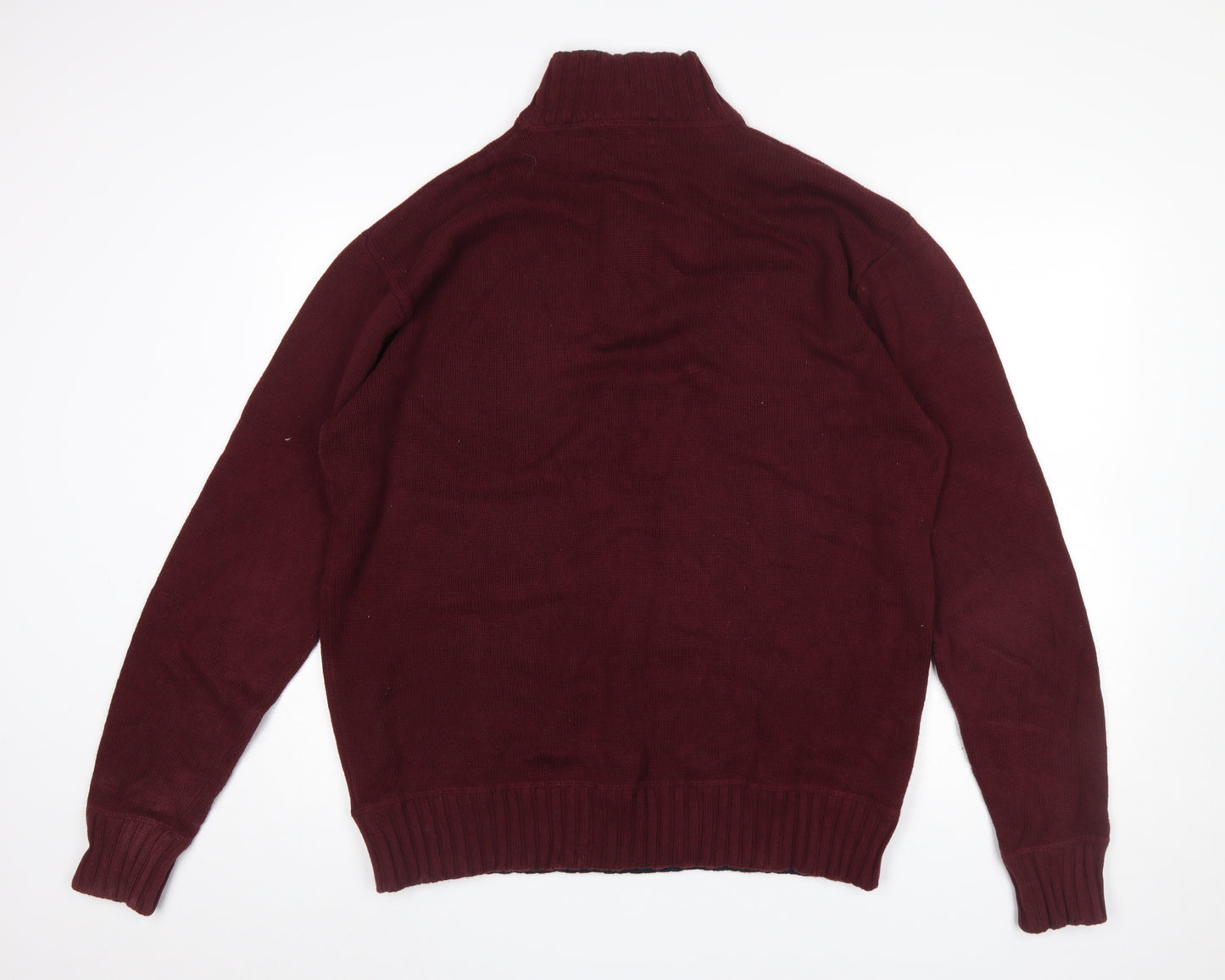 Austin Reed Men’s Red 2XL Cotton Button Henley Jumper