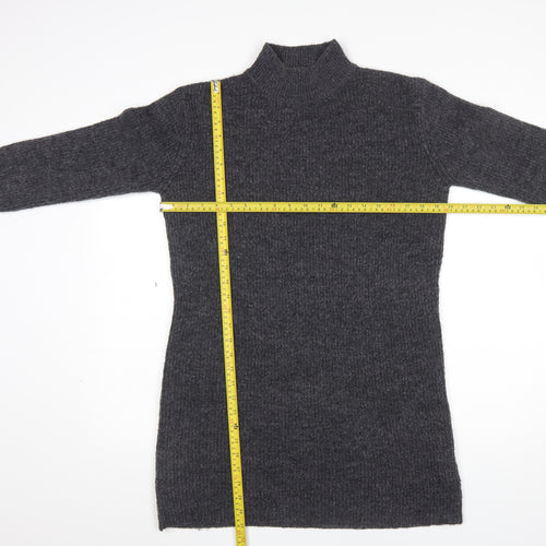 New Look Women's Grey Mock Neck Long Sleeve Tunic Jumper Size S