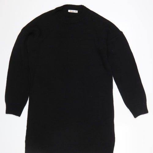 Tavin Womens Black Acrylic Knit Jumper Dress UK 8-10