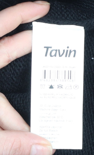 Tavin Womens Black Acrylic Knit Jumper Dress UK 8-10