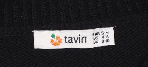 Tavin Womens Black Acrylic Knit Jumper Dress UK 8-10