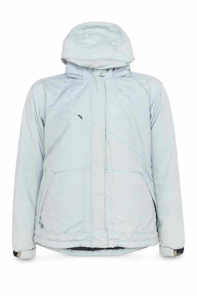 Front view of Ripzone women’s blue ski jacket l hooded waterproof coat
