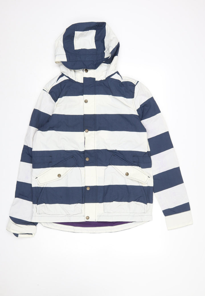 Johnnie b Boys Blue Striped Hooded Parka Jacket 16 Years