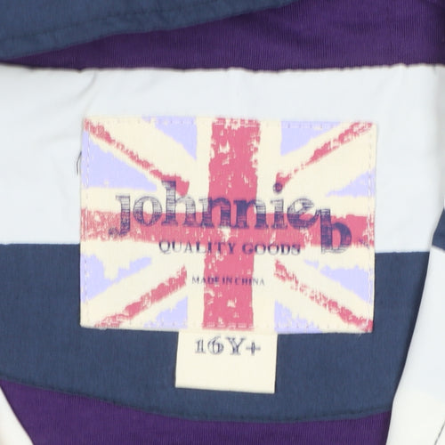 Johnnie b Boys Blue Striped Hooded Parka Jacket 16 Years